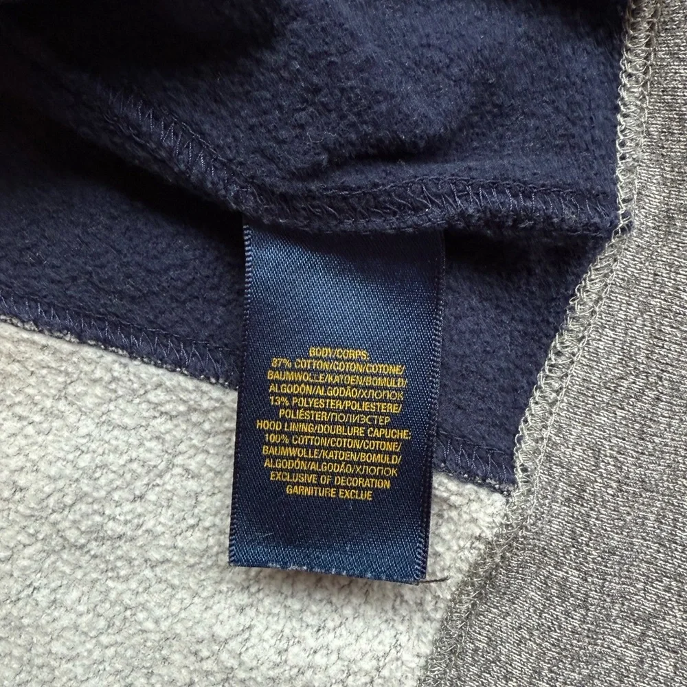 EUC Ralph Lauren Boy Sweatshirt-Full Zip Hoodie, Gray, Blue and Red